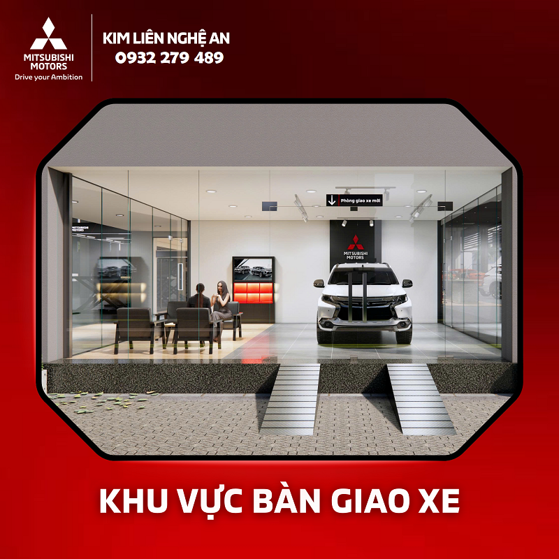 Khu vực bàn giao xe Mitsubishi Kim Liên Nghệ An