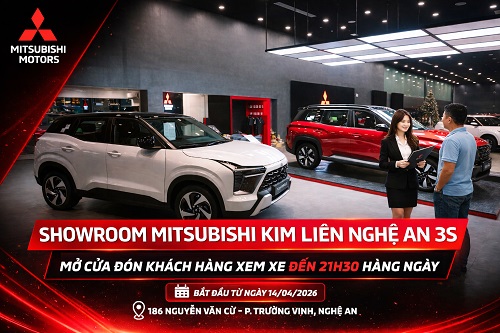 Showroom Mitsubishi Kim Liên Nghệ An buổi tối